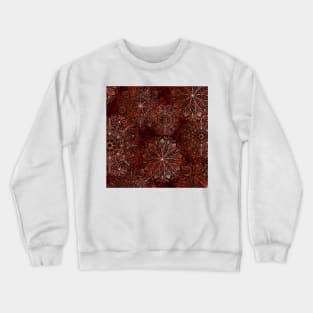 Gold and Red Boho Floral Mandala Crewneck Sweatshirt